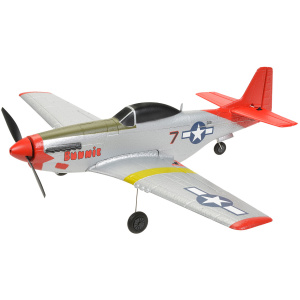 EZ-Wings Mini P-51 Mustang RTF - 450mm - Zilver/Rood - Incl. 2 accu's