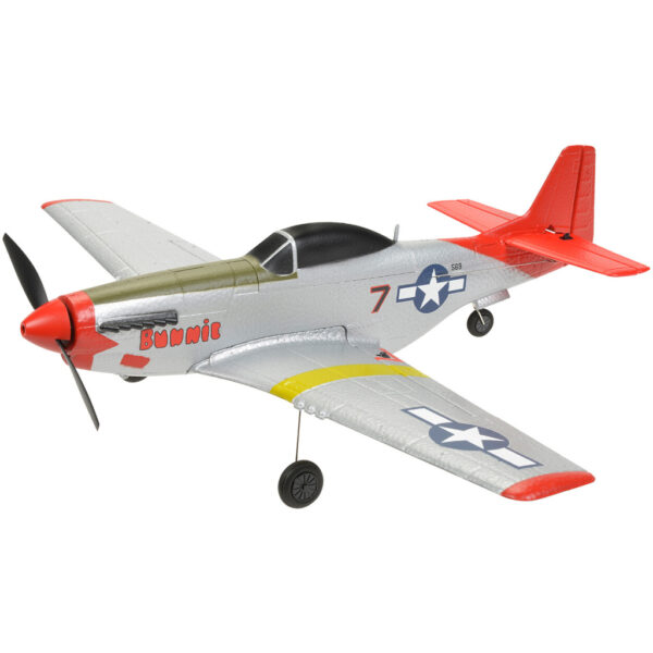 EZ-Wings Mini P-51 Mustang RTF - 450mm - Zilver/Rood - Incl. 2 accu's