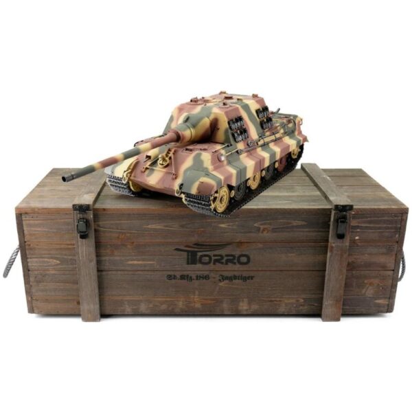 Torro Pro-Edition RC Tank 1/16 Jagdtiger 2.4Ghz in luxe houten krat