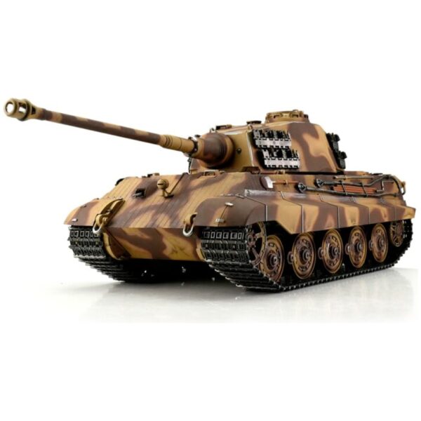 Torro Pro-Edition RC Tank 1/16 Königstiger camo 1944 Eastern Front IR + Rook in luxe houten krat